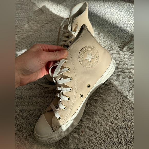 Chuck Taylor All Star Earthy Neutrals leather high top sneakers size 7.5 - Picture 6 of 16